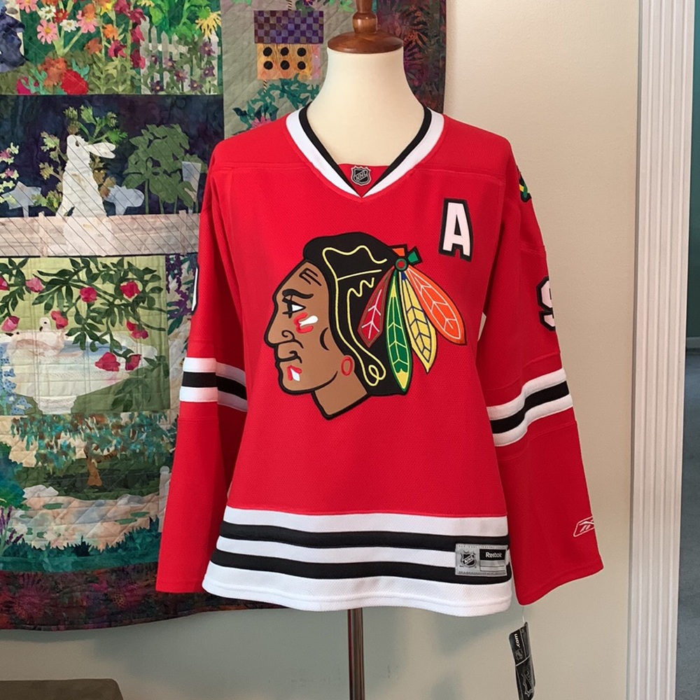 CHICAGO BLACKHAWKS team  jersey  vintage HULL name on back Size L  NEW , Red